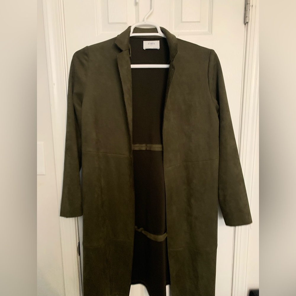 Zara Suede Army Green Duster